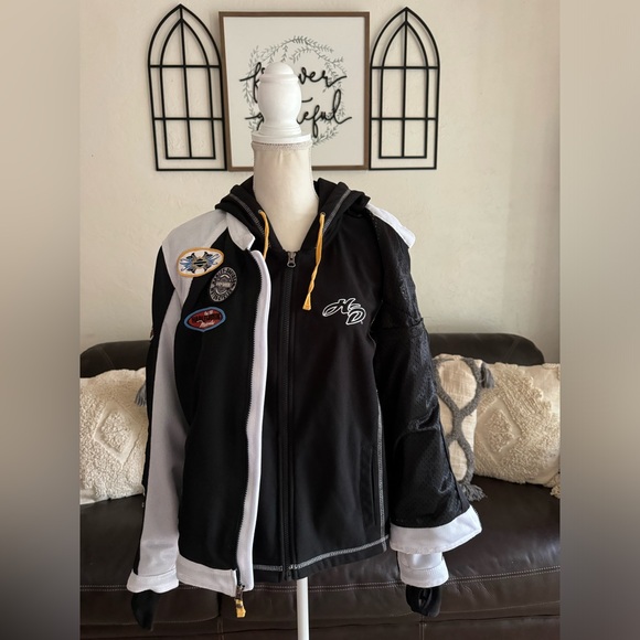 Harley-Davidson Women’s - 2 in 1 Nylon Riding Jacket Size L Embroidered Patches - Picture 10 of 16